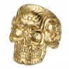 Anillo Skull Biker Gypsy Mexico Acero inoxidable Oro IM#24881