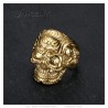 Ring Skull Biker Gypsy Mexico Stainless Steel Gold IM#24883
