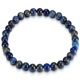 Armband Lapislazuli echte Steine 6 mm 3 Größen Mann Frau IM#24888