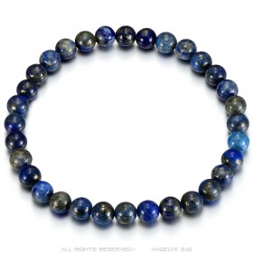 Armband Lapislazuli echte Steine 6 mm 3 Größen Mann Frau IM#24889