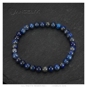 Pulsera Lapislázuli piedras genuinas 6mm 3 tallas Hombre Mujer IM#24890