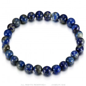 Bracelet Lapis Lazuli véritable 8mm 3 tailles Homme Femme  IM#24896