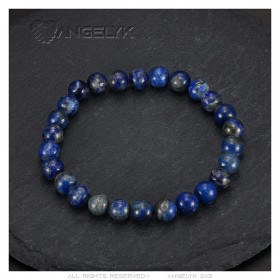 Bracelet Lapis Lazuli véritable 8mm 3 tailles Homme Femme  IM#24897