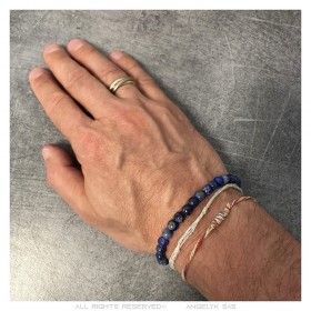 Genuine Lapis Lazuli bracelet 8mm 3 sizes Man Woman IM#24900