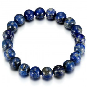 Bracelet Lapis Lazuli véritable 10mm 3 tailles Homme Femme  IM#24902