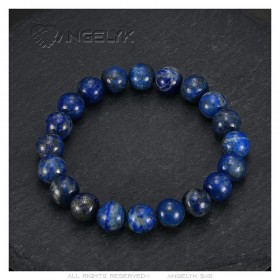 Bracelet Lapis Lazuli véritable 10mm 3 tailles Homme Femme  IM#24904