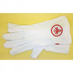 Gants Franc-Maconnerie Brodés G Masonic Rouge Taille Unique S M L bobijoo
