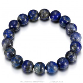 Bracelet Lapis Lazuli véritable 12mm 3 tailles Homme Femme  IM#24910