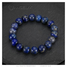 Bracciale in vero lapislazzuli 12mm 3 taglie Uomo Donna IM#24911