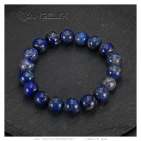 Bracelet Lapis Lazuli véritable 12mm 3 tailles Homme Femme  IM#24911