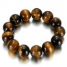 Pulsera de ojo de tigre genuina 16 mm 3 tamaños Hombres Mujeres IM#24922