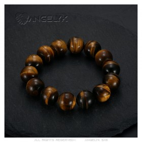 Genuine Tiger Eye Bracelet 16mm 3 sizes Men Women IM#24924