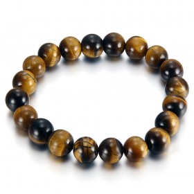 Pulsera de ojo de tigre para hombre 10 mm IM#24935