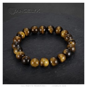 Bracciale da uomo in occhio di tigre 10 mm IM#24937