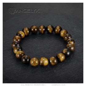 Pulsera de ojo de tigre para hombre 10 mm IM#24937