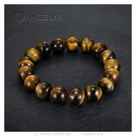 Bracelet oeil de tigre Homme 12mm  IM#24944