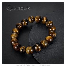 Men's tiger eye bracelet 12mm IM#24945