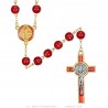 Saint Benedict Rosary Protector Medal Blood Red and Gold IM#24981