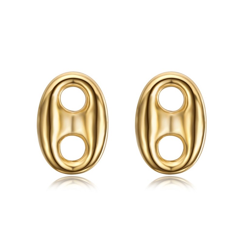 Boucles d'oreilles Grain de café 10mm Acier inoxydable Or  IM#24987