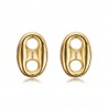 Aretes de Grano de Café 10mm Acero Inoxidable Oro IM#24987