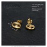Coffee Bean Earrings 10mm Stainless Steel Gold IM#24989