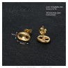 Aretes de Grano de Café 10mm Acero Inoxidable Oro IM#24989