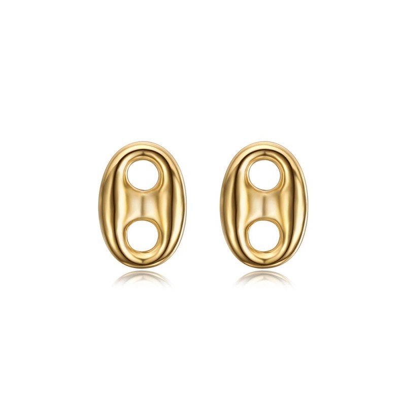 Aretes Coffee Bean Niño Bebé Acero Inoxidable Oro IM#24992