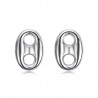 Boucles d'oreilles Grain de café 10mm Acier inoxydable Argent  IM#25004