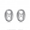 Boucles d'oreilles Grain de café 10mm Acier inoxydable Argent  IM#25005