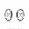Coffee Bean Earrings 10mm Stainless Steel Silver IM#25005