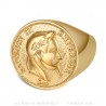Anello Napoleone Moneta 20 Franchi Oro Gioiello Acciaio Inossidabile IM#25010