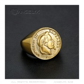 Napoleon Ringmünze 20 Francs Gold Edelstahl Juwel IM#25011