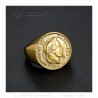 Napoleone Anello Moneta 20 Franchi Gioiello In Acciaio Inossidabile Oro IM#25011