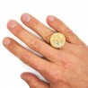 Napoleone Anello Moneta 20 Franchi Gioiello In Acciaio Inossidabile Oro IM#25013