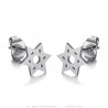 Boucles d'oreilles étoile de David Acier inoxydable Argent 8mm  IM#25027