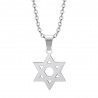 Ciondolo Stella di David 15mm Catena 50cm Acciaio Argento IM#25038