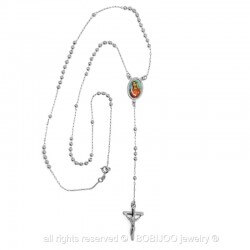 CP0020 BOBIJOO Jewelry Rosenkranz Vergoldet Gold Weiß