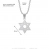 Star of David Pendant 15mm Chain 50cm Steel Silver IM#25040