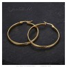 Aretes de aro cincelados 40 mm Acero inoxidable Oro IM#25054