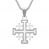 Jerusalem Templar Cross Pendant Stainless Steel Silver IM#25063