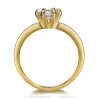 Solitaire ring 6 claws Engagement Stainless steel Gold IM#25084