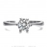 Solitaire ring 6 claws Engagement Stainless steel Silver IM#25089