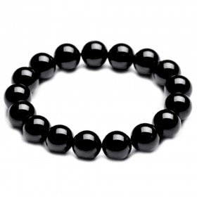 Echtes Onyx-Armband, 12 mm, brillant, 20 cm, IM#25095