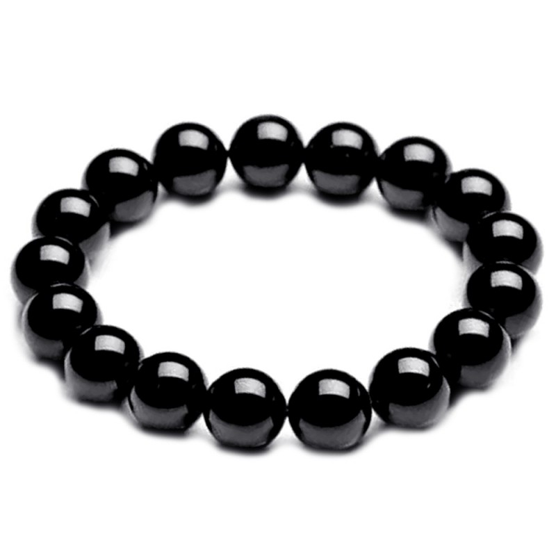 Bracelet onyx véritable 12mm Brillant 20cm   IM#25095