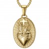 Heart of christ pendant Men's necklace Stainless steel Gold IM#25101