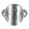 Coin Ring Replica 20 Fr Napoleón III Acero inoxidable Plata IM#25116