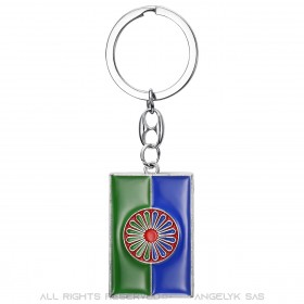 Roma traveller gypsy flag keyring IM#25186