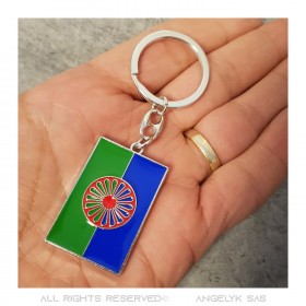 Roma traveller gypsy flag keyring IM#25189