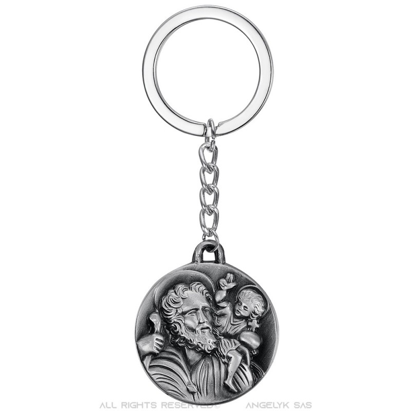 Porte clé métal saint Christophe 2COLORS | MATY