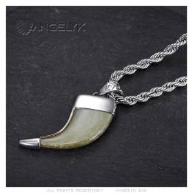 Lion Claw Pendant Replica Necklace 60cm Silver IM#25226